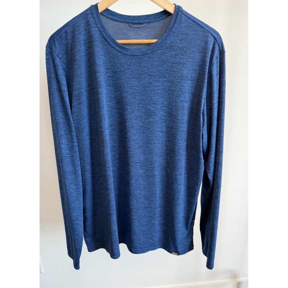 Patagonia Men's Capilene Cool Daily Long Sleeve Shirt Rash Guard Blue Sz Large